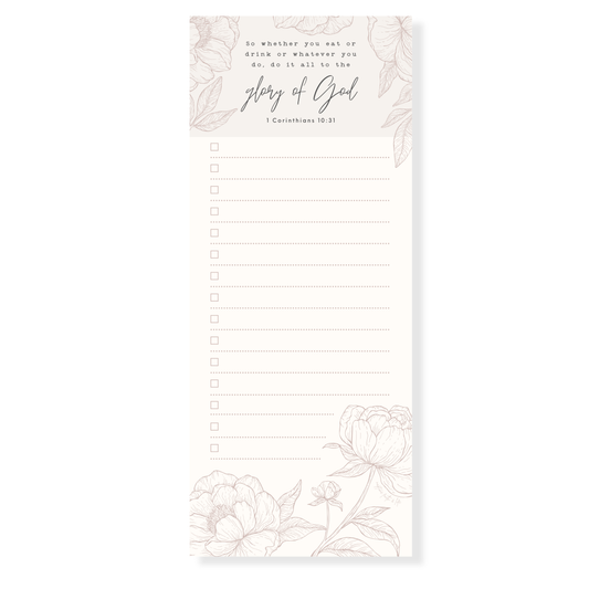 All To The Glory Of God To-Do List Note Pad