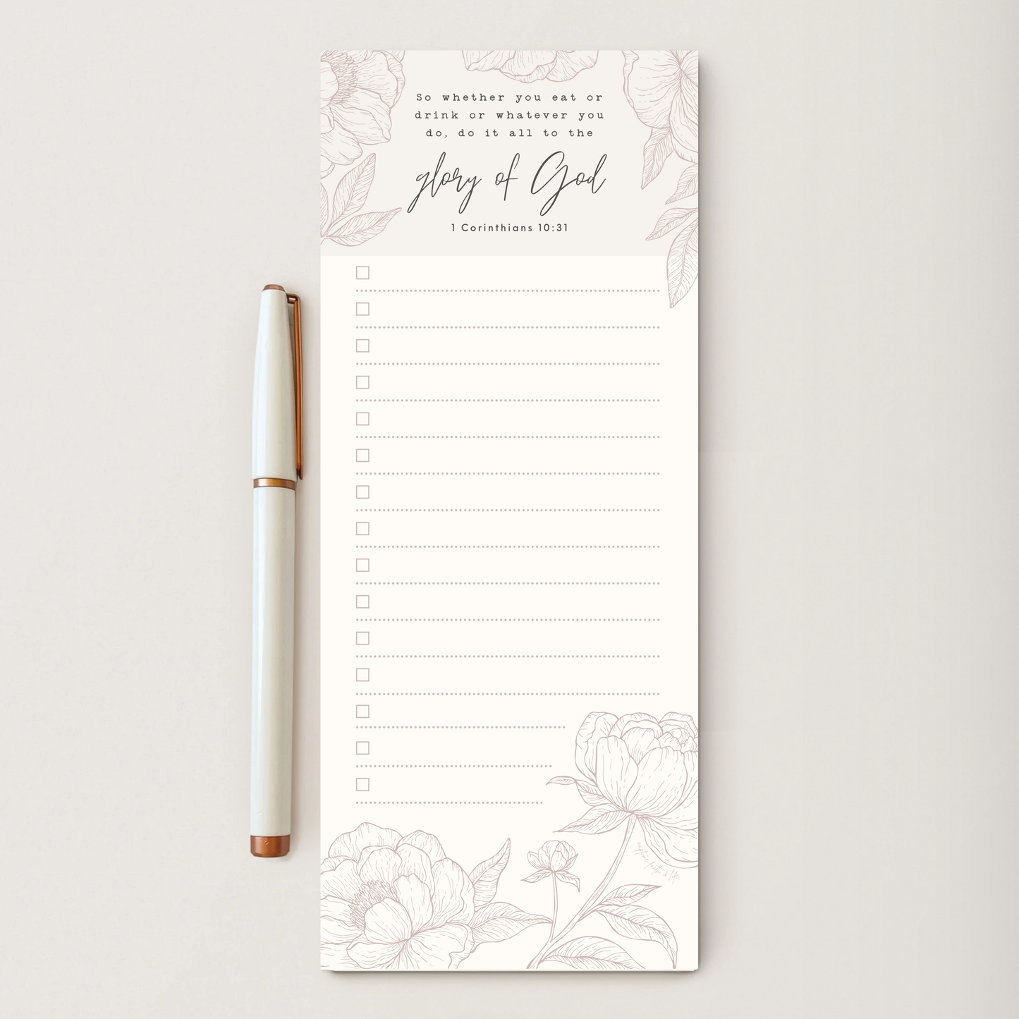 All To The Glory Of God To-Do List Note Pad