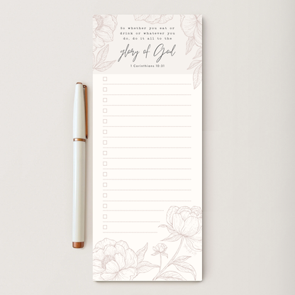 All To The Glory Of God To-Do List Note Pad